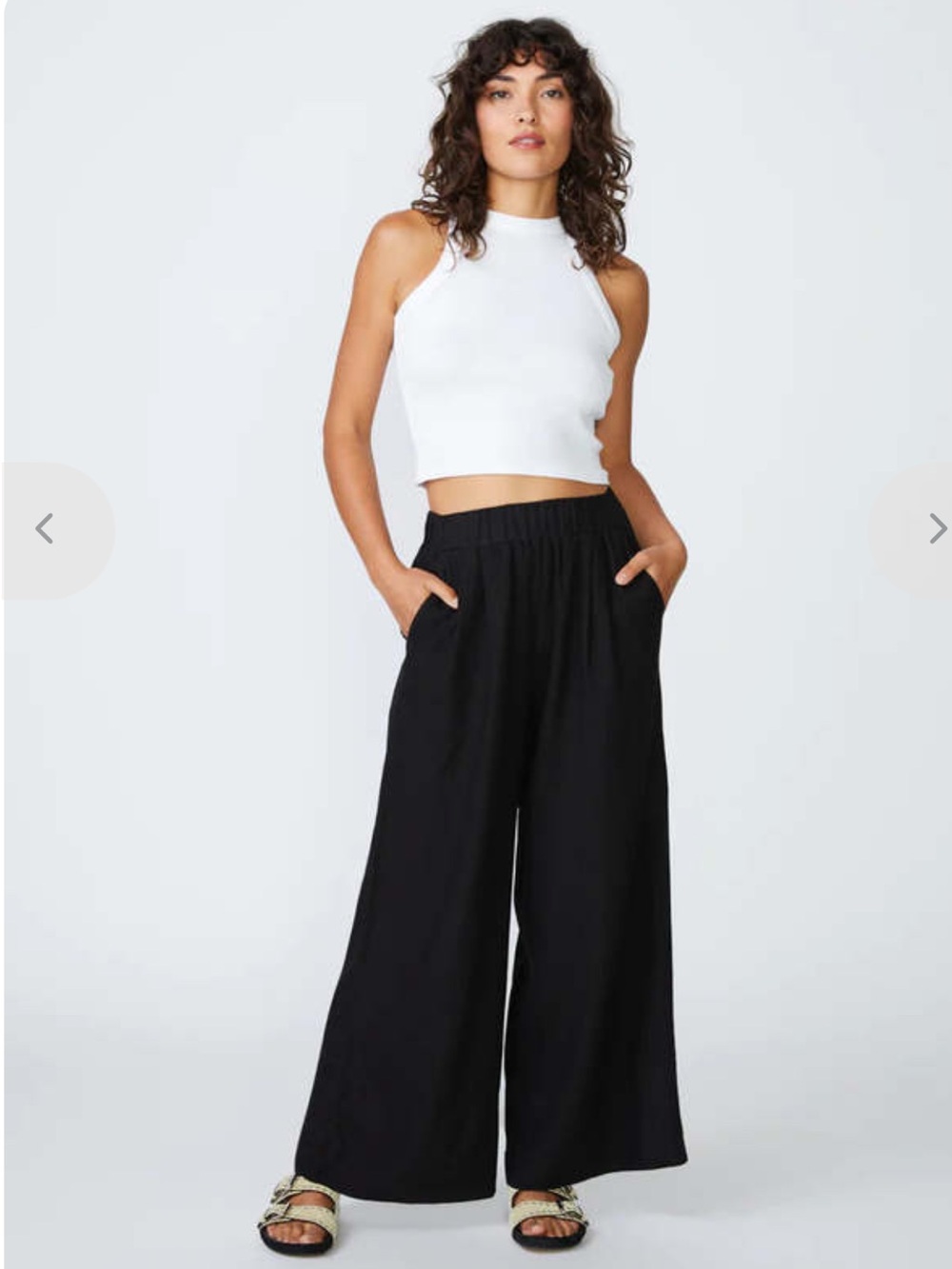 Stateside linen Black Wide-Leg Pants